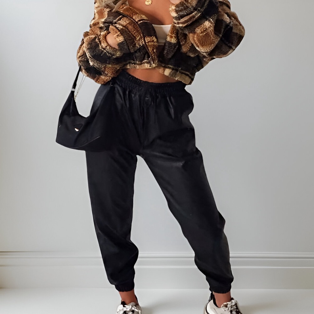 Rebellious Faux Leather Joggers